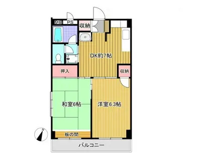 SKハイツ(2DK/4階)の間取り写真