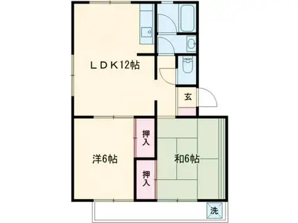 ハイツ明和 A(2LDK/2階)の間取り写真