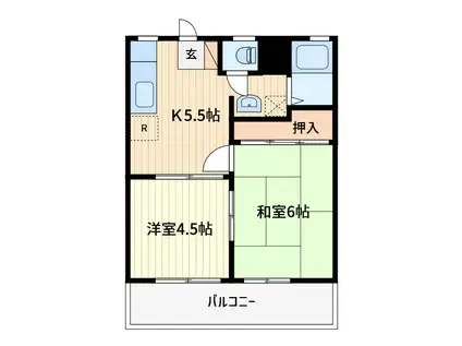 メゾンドール新井A棟(2K/2階)の間取り写真