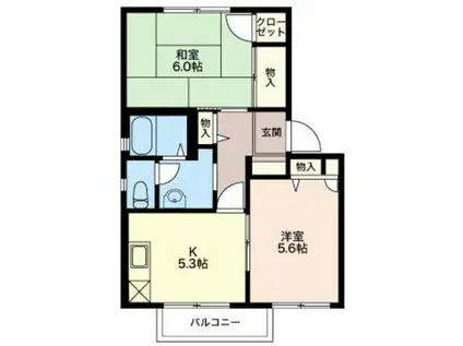 クレールTOMO2(2K/2階)の間取り写真