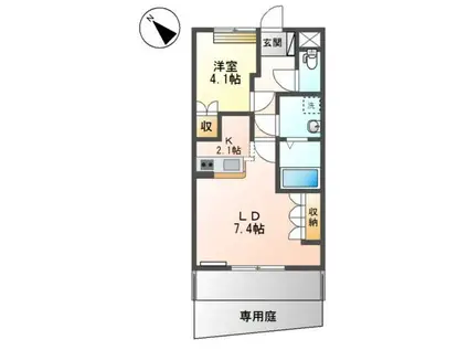 シャーロット・II(1LDK/1階)の間取り写真