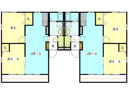 カサベルデA(2LDK/1階)の間取り写真
