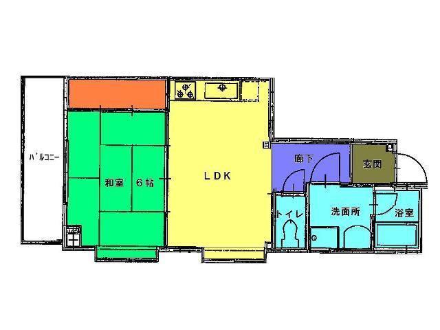 プロスパータナカ(1LDK/3階)の間取り写真