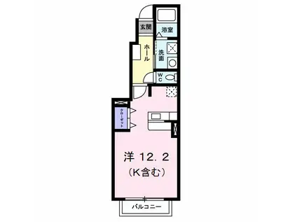 サンシャイン田原 B(ワンルーム/1階)の間取り写真