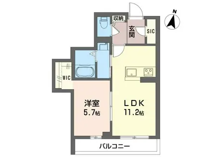 KAZUNS WIND OF SEA参番館(1LDK/1階)の間取り写真