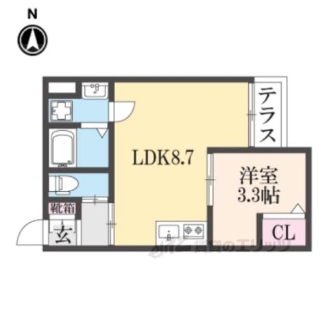 H-MAISON衣摺2(1LDK/1階)の間取り写真