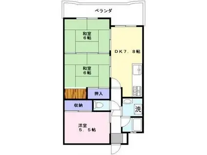 ラフェスタ彦根I(3DK/7階)の間取り写真