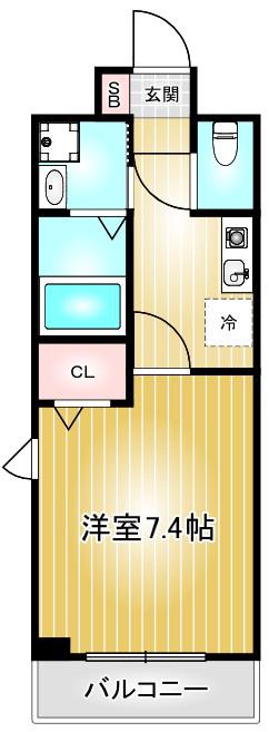 CRECER新栄(1K/5階)の間取り写真