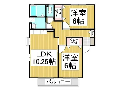 メゾンラフィネ吉田E(2LDK/1階)の間取り写真