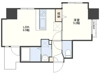 リューズ五島町(1LDK/7階)の間取り写真