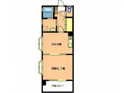 FAVORE緑井(1DK/2階)の間取り写真