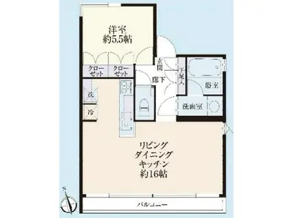 LS SANGENJYAYA(1LDK/3階)の間取り写真