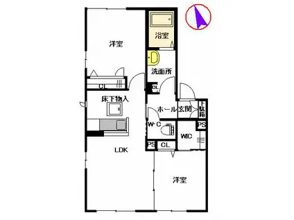 トップスターコート宮崎 C棟(2LDK/1階)の間取り写真