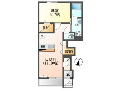プライアソル(1LDK/1階)の間取り写真