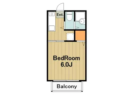 パピルス(1K/1階)の間取り写真