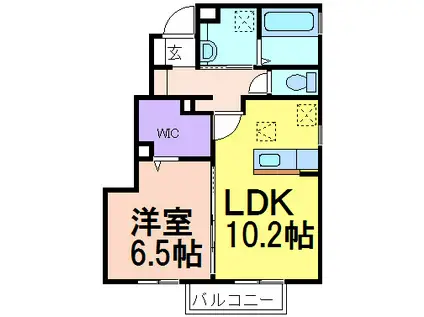 プライムコートA(1LDK/1階)の間取り写真