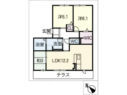 メゾンツールモンド(2LDK/1階)の間取り写真