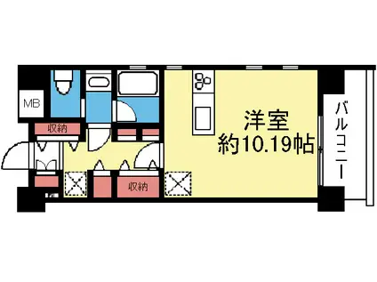 スタイリオ妙蓮寺(ワンルーム/4階)の間取り写真