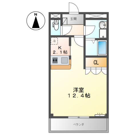 セイフティ・パレK(1K/2階)の間取り写真