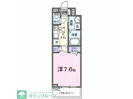 ラ・リノI(1K/1階)の間取り写真