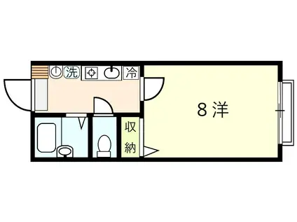 ディアスKIII(1K/1階)の間取り写真