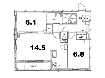 BASE厚別(2LDK/3階)の間取り写真