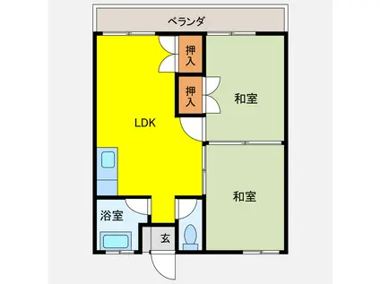 しまぶくろマンション(2LDK/3階)の間取り写真