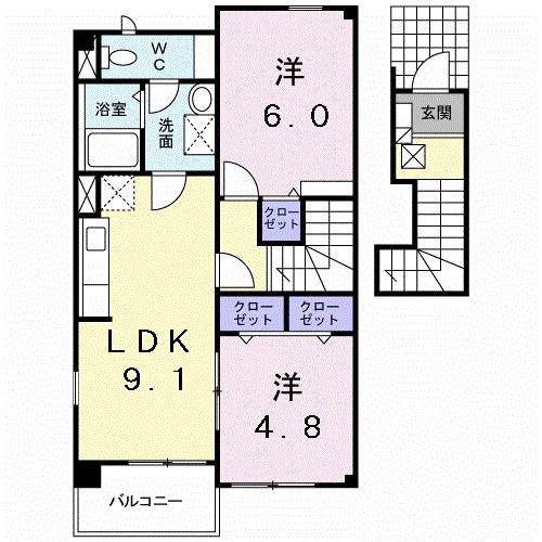 サンリット(2LDK/2階)の間取り写真