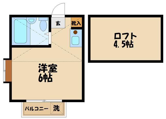 スカイコーポラス(ワンルーム/2階)の間取り写真