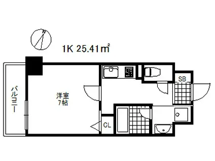 ルリアン板宿(1K/6階)の間取り写真