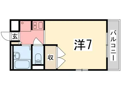 スマイル北条(ワンルーム/2階)の間取り写真