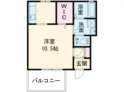 ヒルズコート(1K/1階)の間取り写真