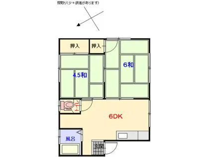 畠アパート(2DK/1階)の間取り写真