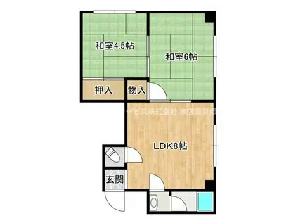 第一コーポ栄(2DK/3階)の間取り写真