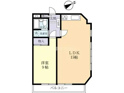 アットワークビル(1LDK/6階)の間取り写真