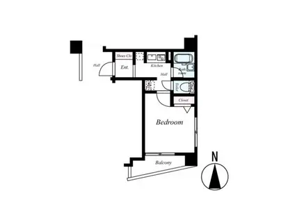ステージグランデ南麻布(1K/11階)の間取り写真