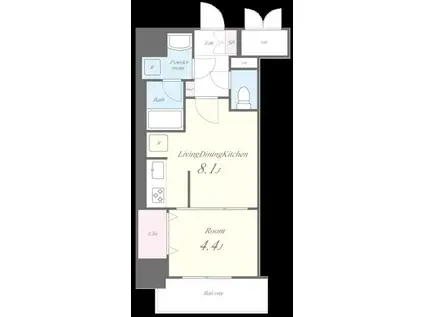 ロータス・ガーデン城南(1LDK/6階)の間取り写真