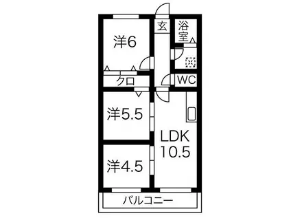 プロビデンス日比野(3LDK/2階)の間取り写真