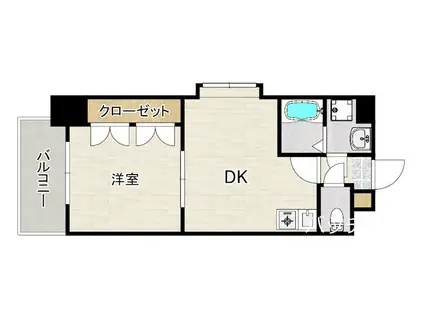 コンドミニアムステーションサイド博多(1DK/3階)の間取り写真