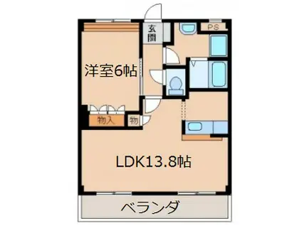 ヴィレッジ名草(1LDK/1階)の間取り写真
