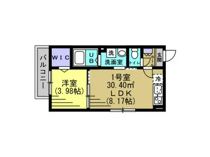 フェリーチェ馬橋(1LDK/1階)の間取り写真
