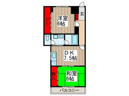 パストラルアオキ(2DK/4階)の間取り写真