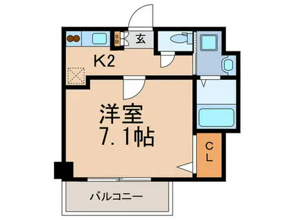 プレジール灘(1K/5階)の間取り写真