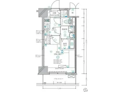 ディアレイシャス東別院IV(1K/8階)の間取り写真
