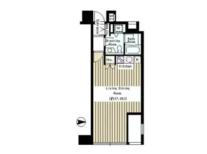 CREARE麹町(ワンルーム/6階)の間取り写真