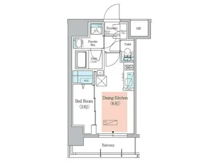 アーバネックス千代田淡路町(1DK/4階)の間取り写真