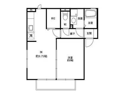 T-ROOM(1LDK/2階)の間取り写真