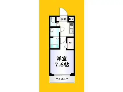 MDIプロスジョイア北九州市立大学前(1K/4階)の間取り写真