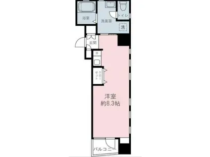 オークヒルズ(ワンルーム/2階)の間取り写真