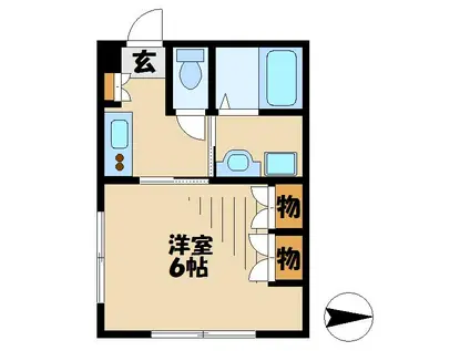 コンフォートN-1(1K/2階)の間取り写真